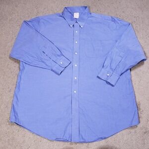 Brooks Brothers Mens MADISON Blue Non Iron Supima Cotton Dress Shirt 18-34" XXL